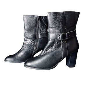 Black Leather Ankle Boots